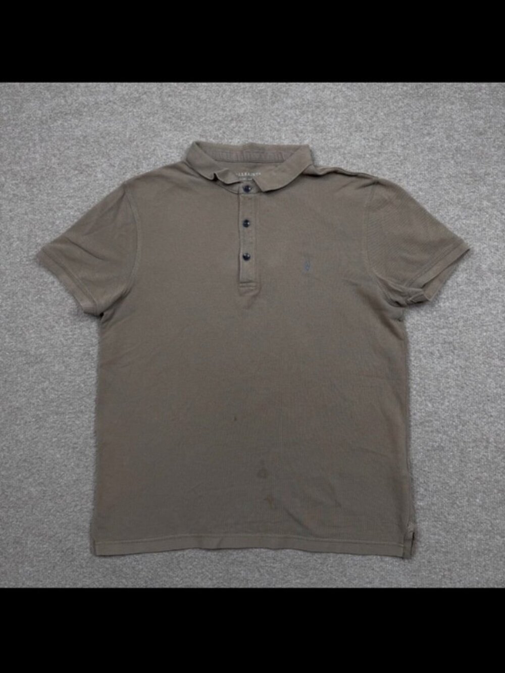 All Saints Polo Shirt Men's Size M BrownShort Sleeve Collared Allsaints Preppy
